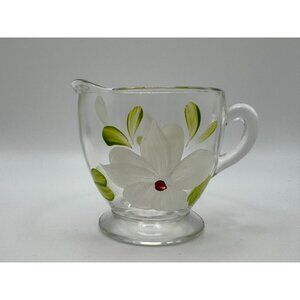 Vintage Bartlett Collins Creamer White Flowers Red Centre Gay Fad 50’s Vintage